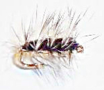 Wolly Worm - sort (palmer mygg)